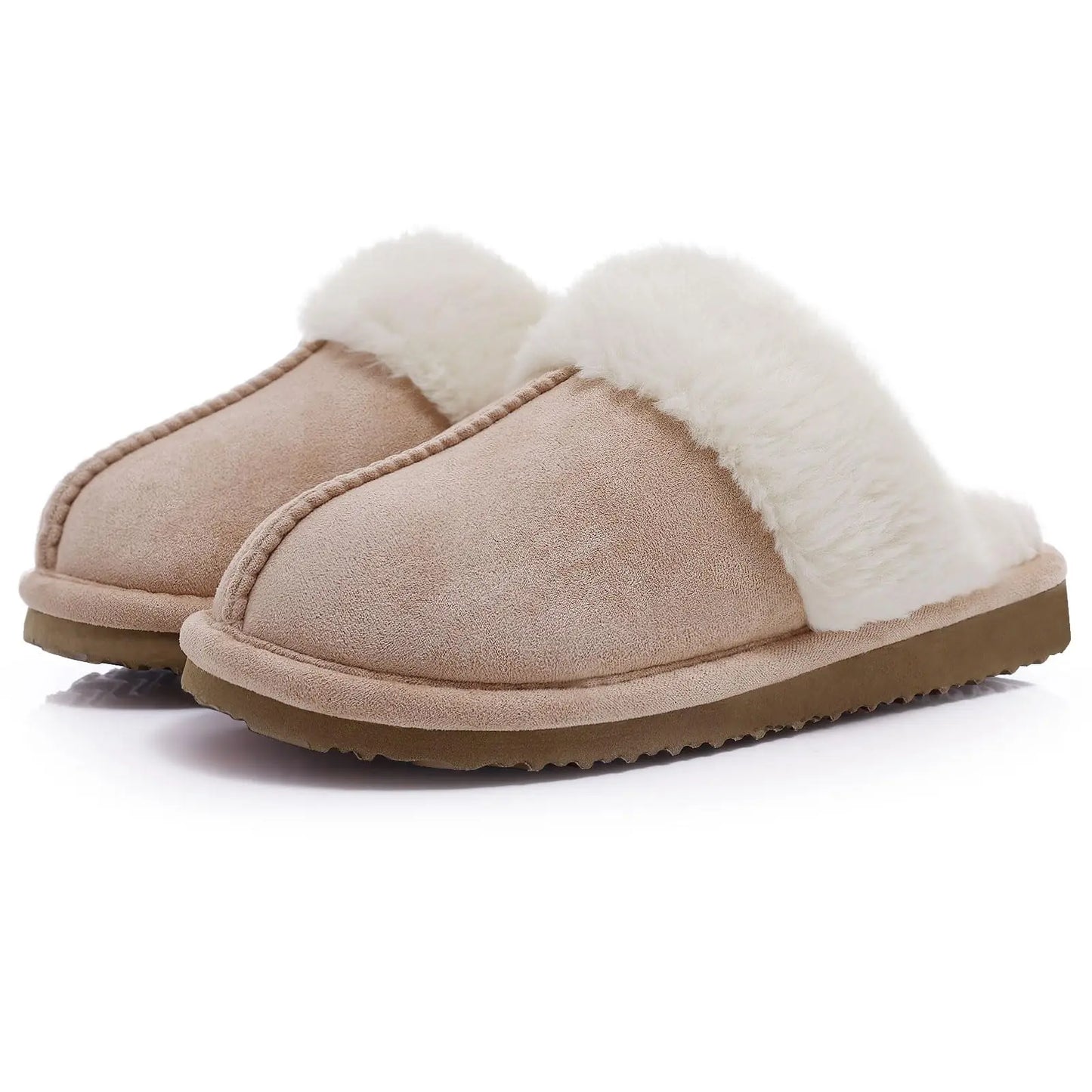 Bebealy New Womens Fuzzy Memory Foam Slippers Fluffy Winter House Shoes Indoor and Outdoor Non-slip Casual Furry Cotton Slippers
