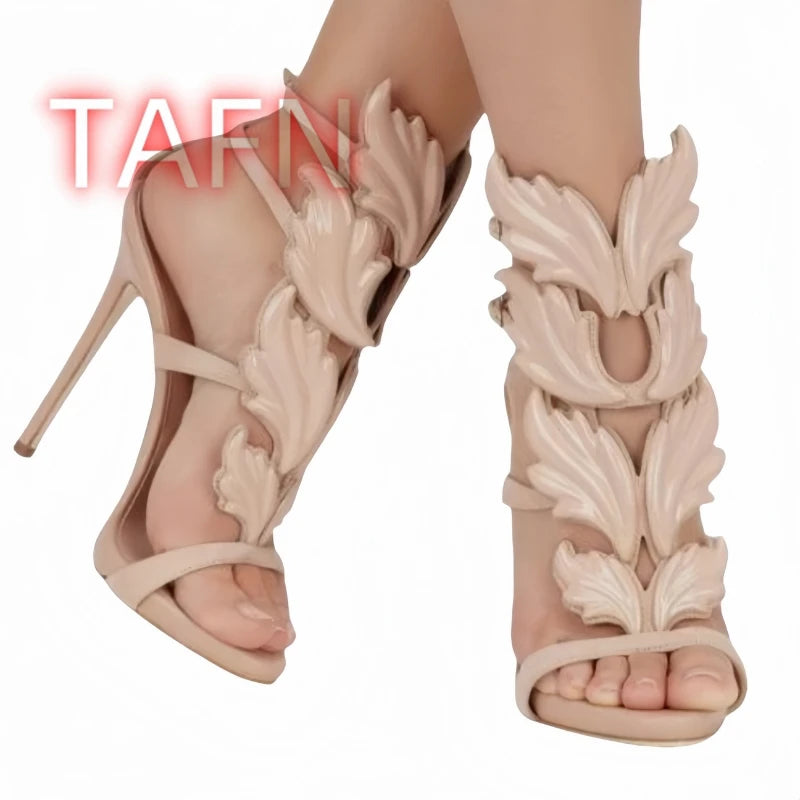 Women Gladiator Sandals Narrow Band Peep Toe Thin Heels Shoes Sexy Buckle Strap Ladies Shoes Runway Heels Sandalias De Mujer