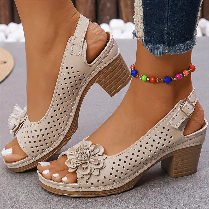 Women's Sandals Sweet Heels Sandals Summer Woman Shoes Fashion Heeled Sandalias Mujer Elegant Shoes Summer Footwear Women 2025