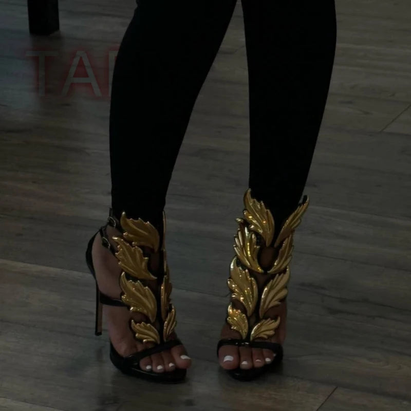Women Gladiator Sandals Narrow Band Peep Toe Thin Heels Shoes Sexy Buckle Strap Ladies Shoes Runway Heels Sandalias De Mujer