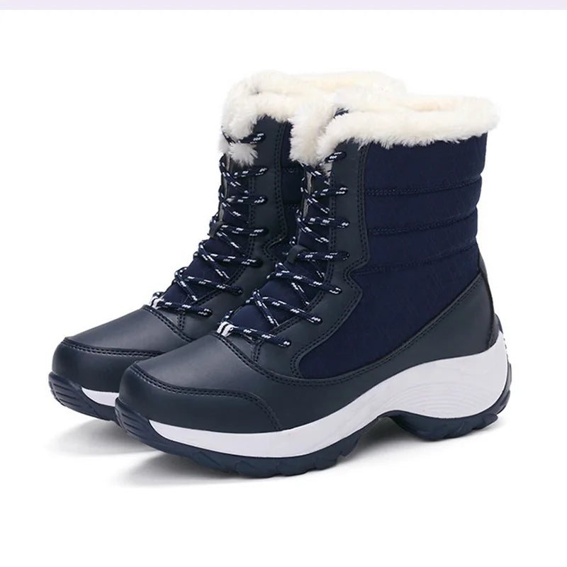 Snow Women Boots Plus Size Ladies Shoes Lace-Up Women Shoes Platform Warm Ankle Boots New Botas Mujer Women's Winter Footwear