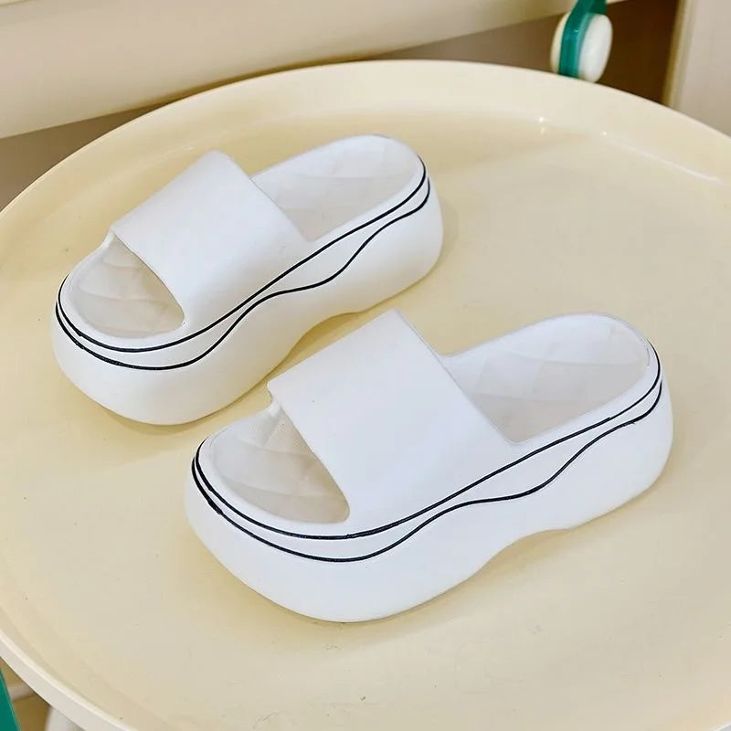 New 24hours shipping odorless EVA slippers women summer high chunky shoes woman pink platform clogs slipper lady elevated shoes