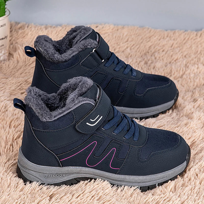 YRZL Men's Warm Shoes Thermal Waterproof Anti Slip Winter Hiking Boots Mens Outdoor Boots Comfortable Non Slip Sports Footwear
