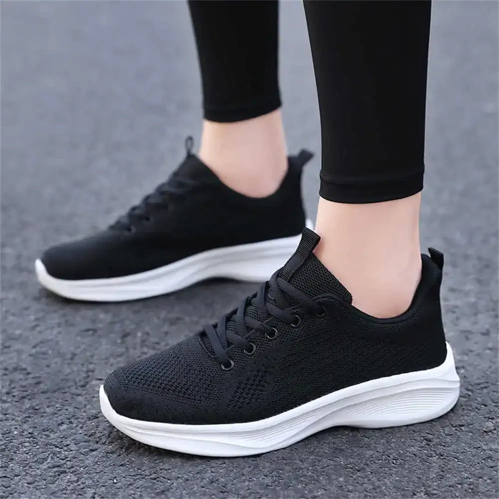 36-42 Anti Slip Woman's Sneakers Sale Woven Tennis Basketball Black Shoes Ladies Sports Gym Resale Trending Products Latest