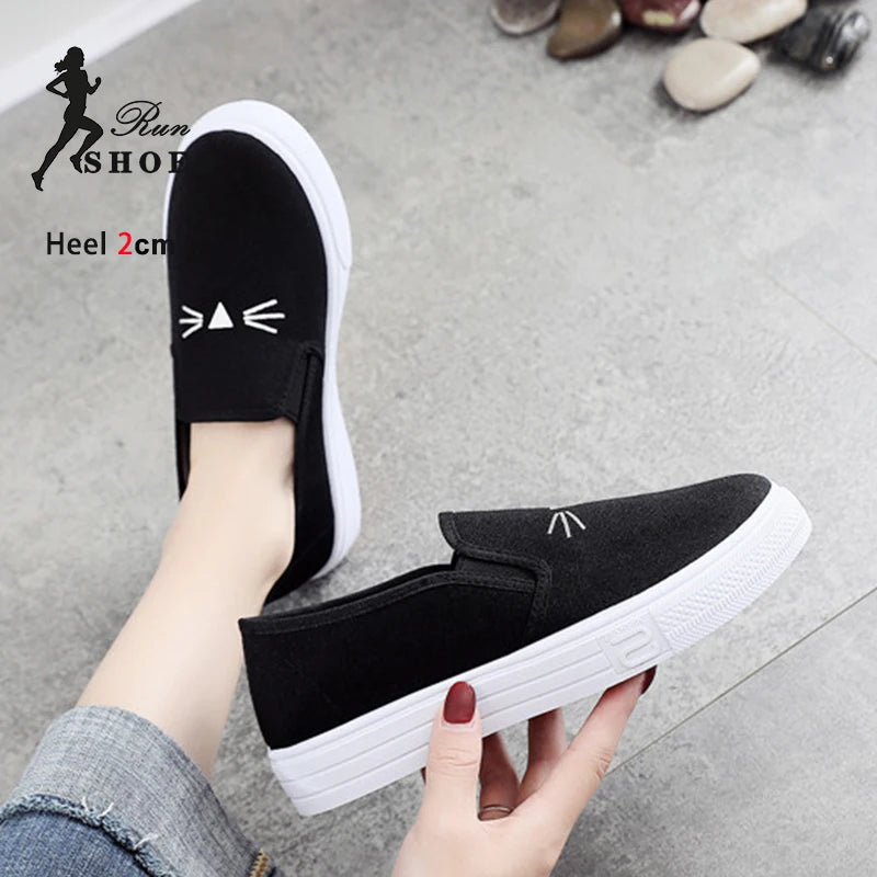 Autumn New Women Canvas Shoes Daily Routine Flat Footwear Student Low Cut Soft Anti Slip Sole Casual Vulcanized Zapatillas Mujer