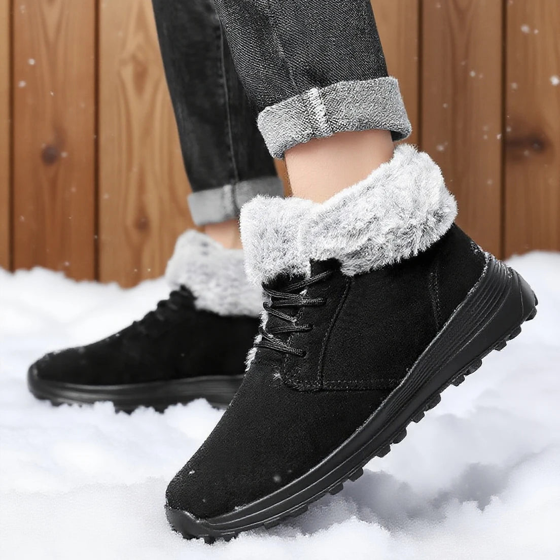 Men Boots Snow Warm Ankle Boots Plush Winter Boots For Men Outdoor Walking Platform Casual Shoes Footwear Size 39-46