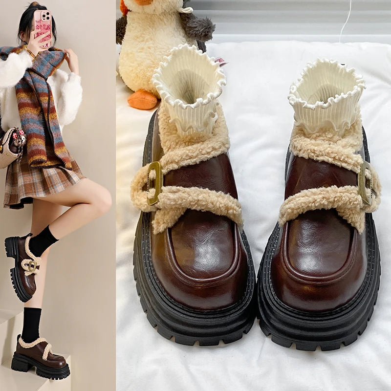 Winter Boots for Women Cotton Shoes with Thick Women's Ankle Boots Outdoor Wear Comfortable and Warm At Home Women's Footwear