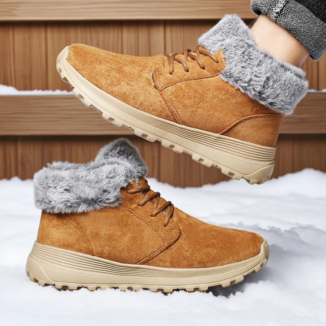 Men Boots Snow Warm Ankle Boots Plush Winter Boots For Men Outdoor Walking Platform Casual Shoes Footwear Size 39-46