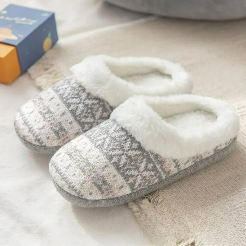 Plush Slippers Boots for Women Warm Fluffy Winter Indoor and Outdoor Cute Home Shoes
