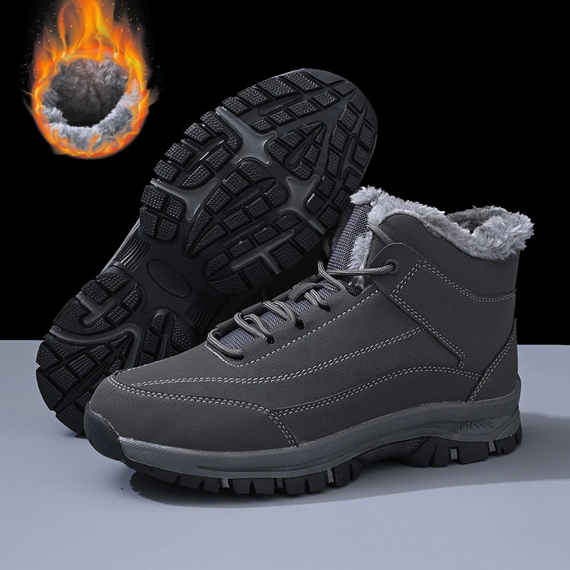 New Snow Boots Men Lace Up Mens Shoes Breathable Winter Boots For Men Casual Men Shoe Waterproof Ankle Boots Footwear Work Shoes