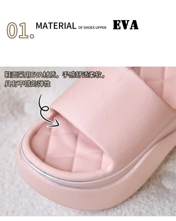 New 24hours shipping odorless EVA slippers women summer high chunky shoes woman pink platform clogs slipper lady elevated shoes