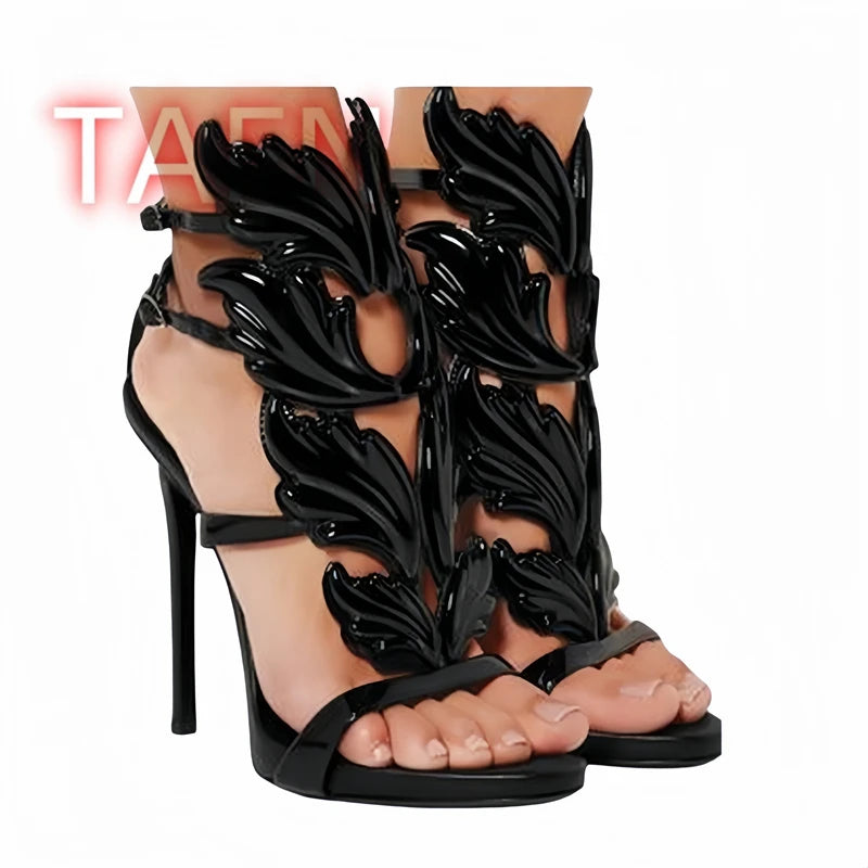 Women Gladiator Sandals Narrow Band Peep Toe Thin Heels Shoes Sexy Buckle Strap Ladies Shoes Runway Heels Sandalias De Mujer