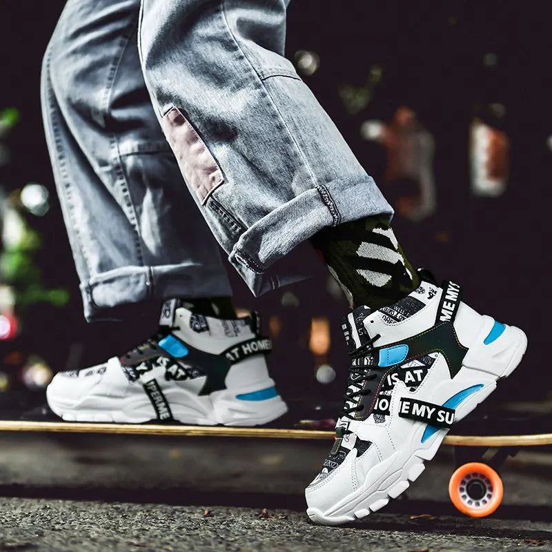 Hot Sale Fashion Letter Printrd Men's High-top Sneakers Comfy Platform Sneakers Unisex Casual Sneakers for Men zapatillas hombre