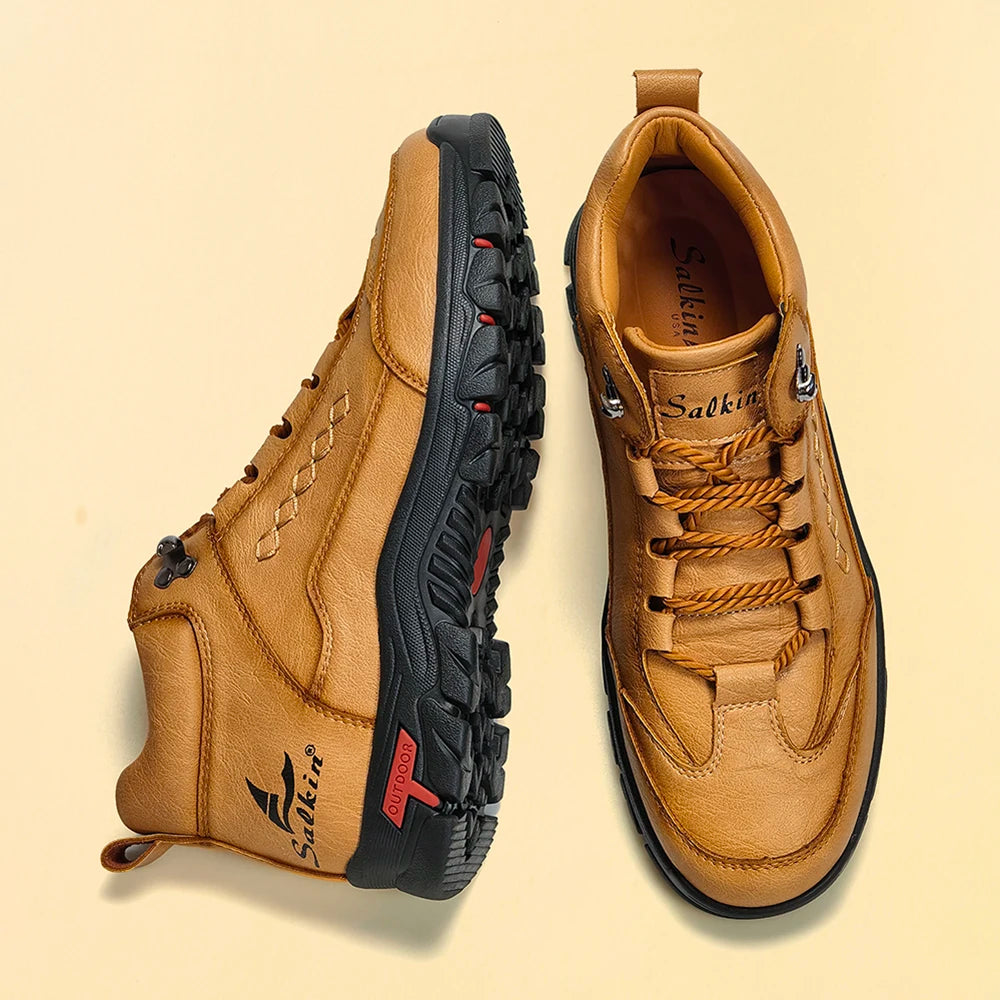 Handmade Men Boots Winter Casual Leather Shoes Outdoor Hiking Sneakers Plus Size Male Hombres Botas Ankle Footwear Anti Slip