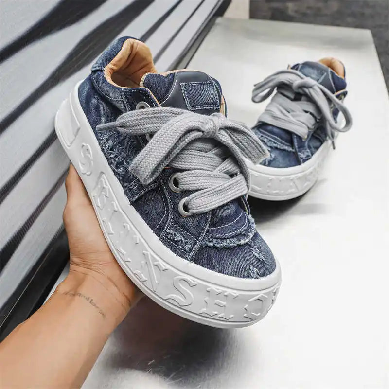 Thick-heeled Thick Sole Boots For Demi-season Casual Quality Shoes Men's Size 46 Sneakers Sport Tens Trend 0 Cuddly