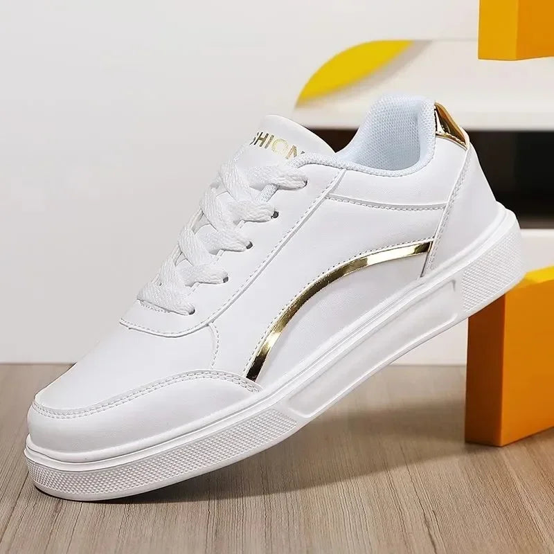 Women Sneakers Thick Sole Outdoor Fashion Women Casual Shoes 2025 New Lace Up Flat Walking Sneakers Female Zapatos De Mujer