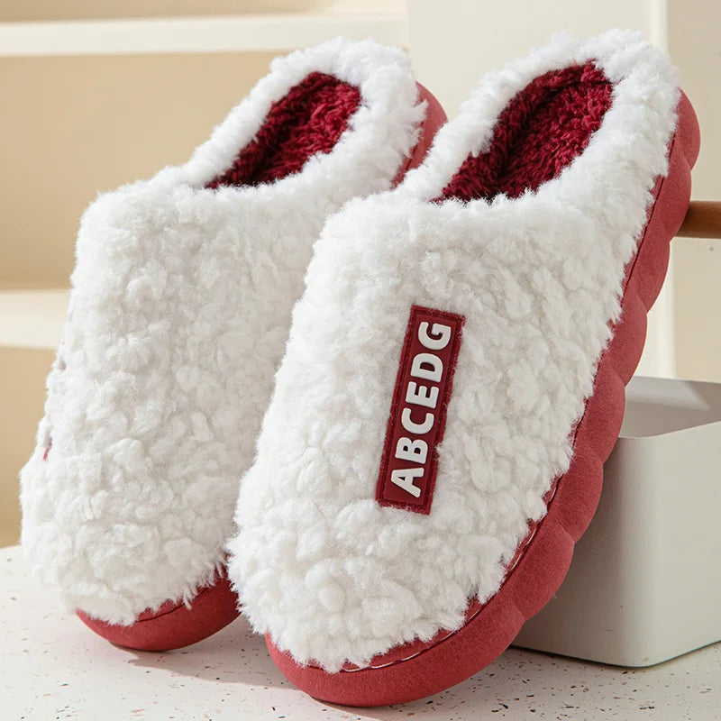 Trend Winter Couple Indoor Non-slip For Men Women Flip Flops Warm Slippers Home Slides Casual bedroom Soft Comfort Shoes