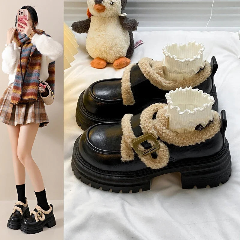 Winter Boots for Women Cotton Shoes with Thick Women's Ankle Boots Outdoor Wear Comfortable and Warm At Home Women's Footwear