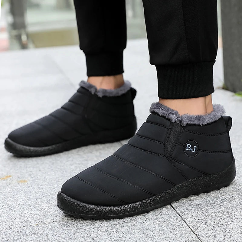 Snow Warm Boots Men Outdoor Sneakers Winter Men's Slip On Man Shoes Unisex Ankle Boots Waterproof Men's Work Shoes Footwear