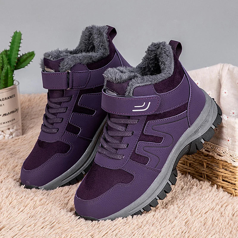 YRZL Men's Warm Shoes Thermal Waterproof Anti Slip Winter Hiking Boots Mens Outdoor Boots Comfortable Non Slip Sports Footwear