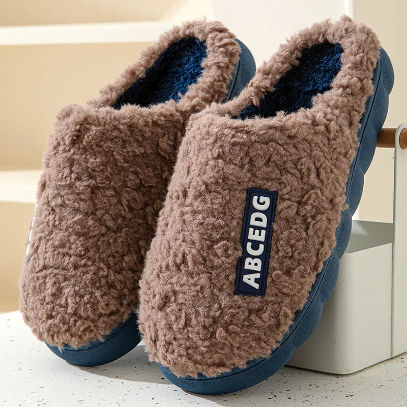 Trend Winter Couple Indoor Non-slip For Men Women Flip Flops Warm Slippers Home Slides Casual bedroom Soft Comfort Shoes