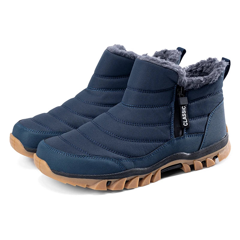 Men’s Heavy-Duty Winter Footwear, Labor Day Camping, Waterproof Faux Fur, Skiing Ready, Comfortable for Hiking