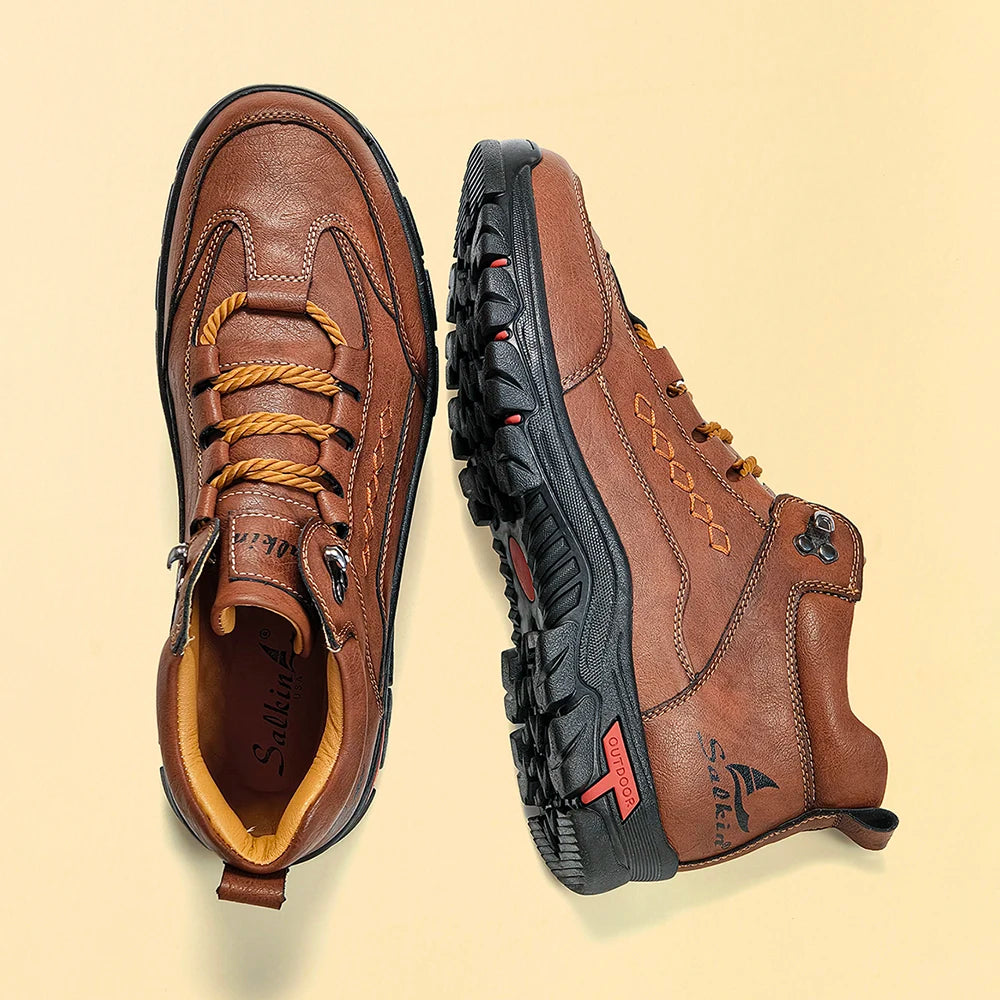 Handmade Men Boots Winter Casual Leather Shoes Outdoor Hiking Sneakers Plus Size Male Hombres Botas Ankle Footwear Anti Slip