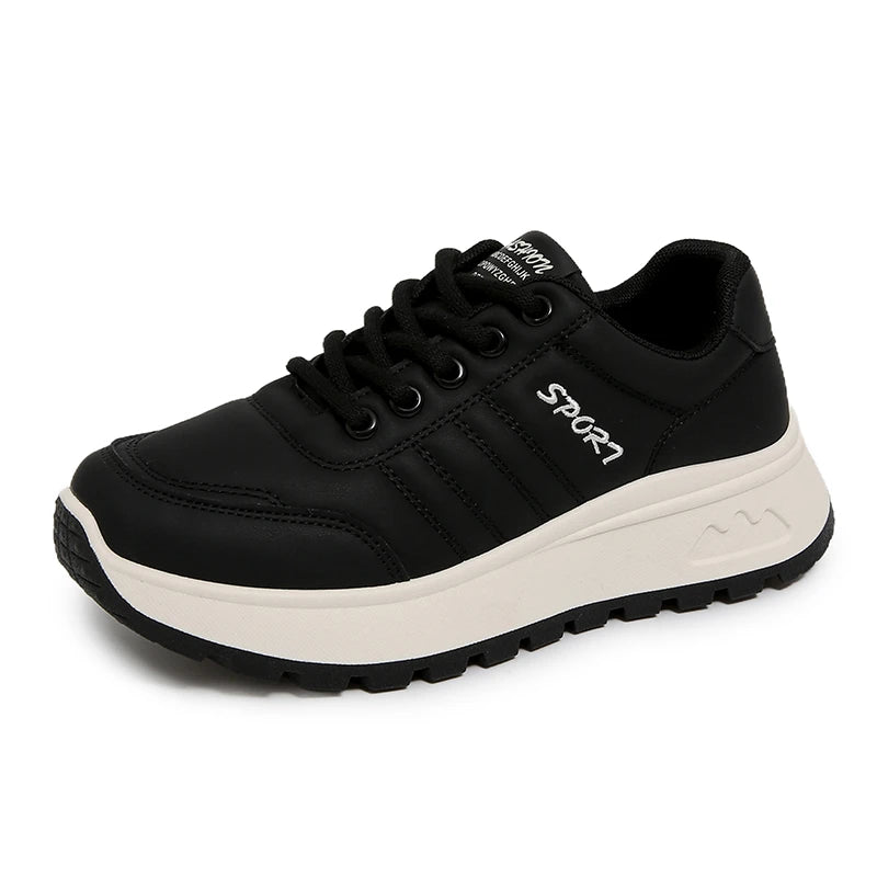 Fashion Autumn 2025 Women Casual Sneakers Leather Woman Sneakers Female Platform Vulcanize Shoes Zapatillas De Mujer 962