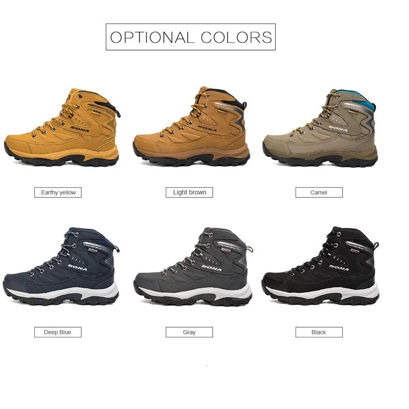 Men Hiking Boots Winter Outdoor Mountain Sport Boots Climbing Sneakers Shoes Non Slip Mens Footwear Male Ankle Boot Work Shoes