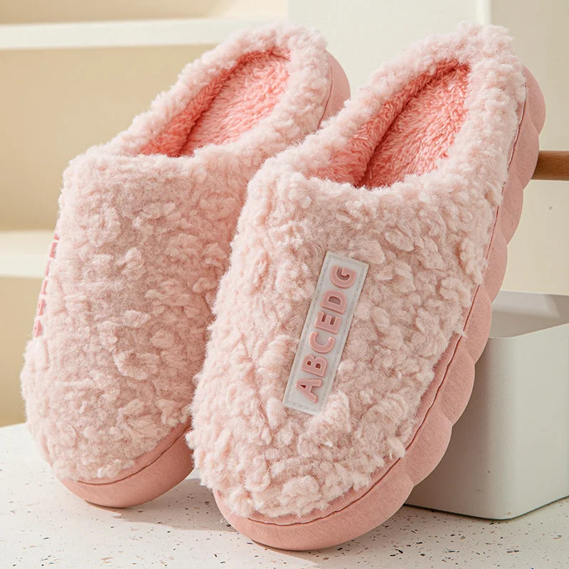 Trend Winter Couple Indoor Non-slip For Men Women Flip Flops Warm Slippers Home Slides Casual bedroom Soft Comfort Shoes