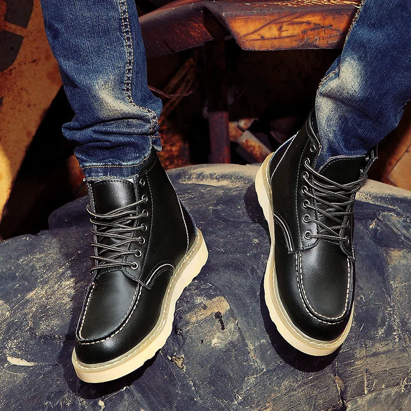 Luxury Men Dress Shoes Casual Business Office Designer Shoes Chelsea Boots Platform Shoes Genuine Leather Boot Botas Para Hombre