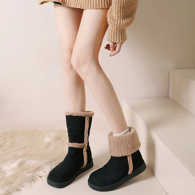 Lolita Boots Round Toe Plush Sexy Thigh High Heels High Sexy Boots-Women Winter Footwear Shoes Australia Elegant Fur Over-the-K