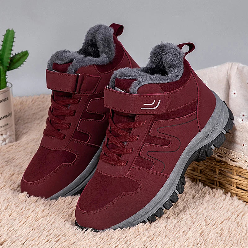 YRZL Men's Warm Shoes Thermal Waterproof Anti Slip Winter Hiking Boots Mens Outdoor Boots Comfortable Non Slip Sports Footwear