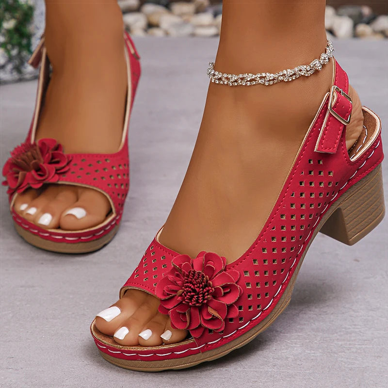 Women's Sandals Sweet Heels Sandals Summer Woman Shoes Fashion Heeled Sandalias Mujer Elegant Shoes Summer Footwear Women 2025