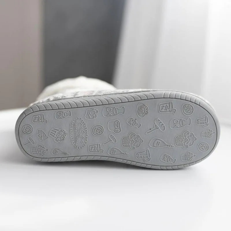 Plush Slippers Boots for Women Warm Fluffy Winter Indoor and Outdoor Cute Home Shoes
