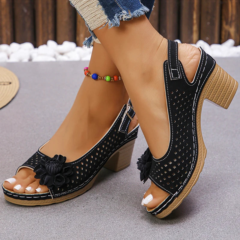 Women's Sandals Sweet Heels Sandals Summer Woman Shoes Fashion Heeled Sandalias Mujer Elegant Shoes Summer Footwear Women 2025