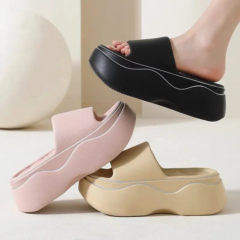 New 24hours shipping odorless EVA slippers women summer high chunky shoes woman pink platform clogs slipper lady elevated shoes