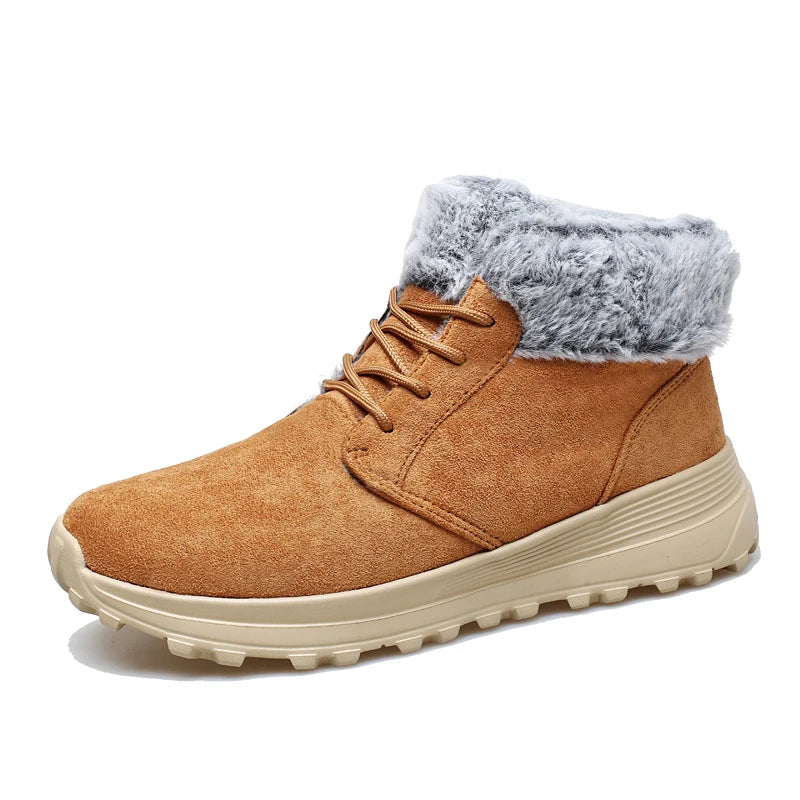 Men Boots Snow Warm Ankle Boots Plush Winter Boots For Men Outdoor Walking Platform Casual Shoes Footwear Size 39-46