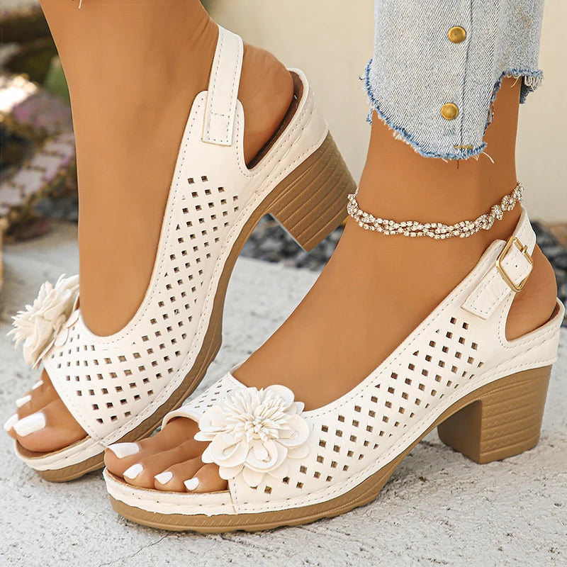 Women's Sandals Sweet Heels Sandals Summer Woman Shoes Fashion Heeled Sandalias Mujer Elegant Shoes Summer Footwear Women 2025