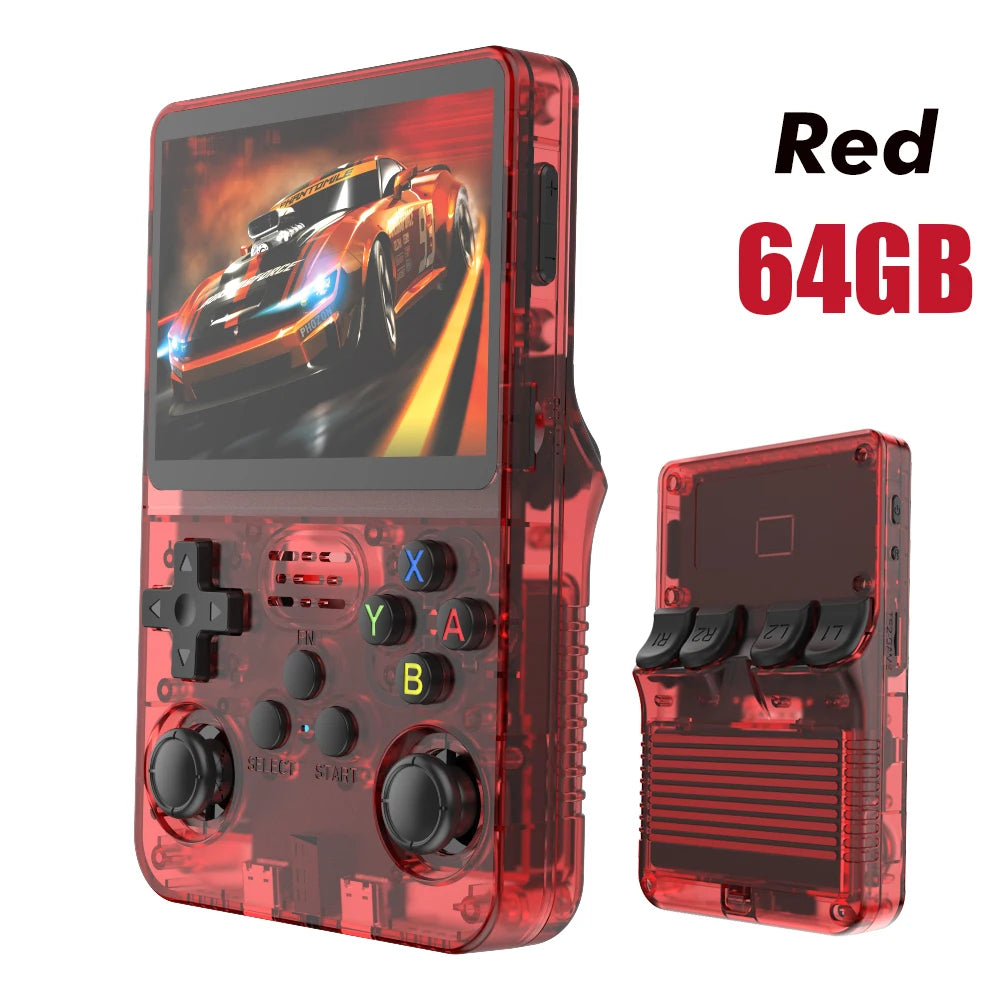 R36S Retro Handheld Video Game Console Linux System 3.5-inch IPS Screen Mini Portable Handheld Video Player 64GB 15000 Games