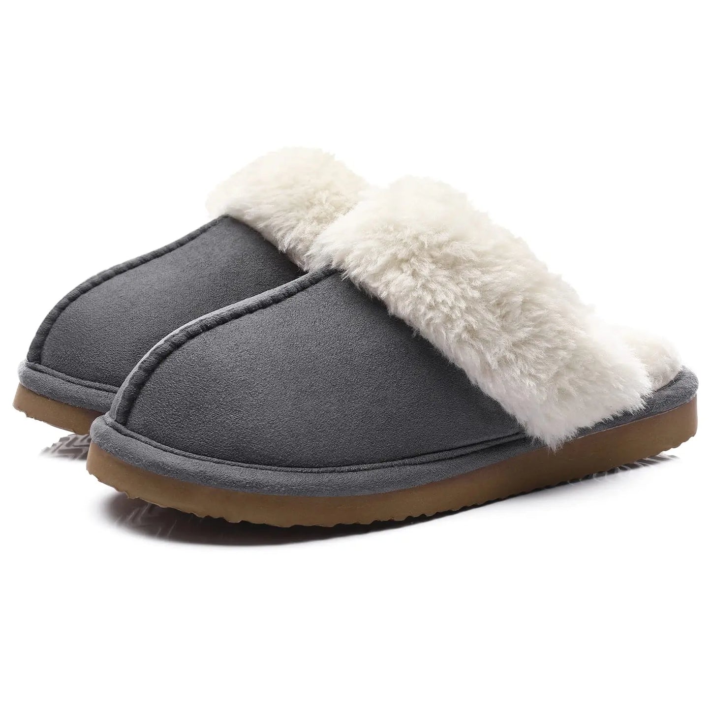 Bebealy New Womens Fuzzy Memory Foam Slippers Fluffy Winter House Shoes Indoor and Outdoor Non-slip Casual Furry Cotton Slippers