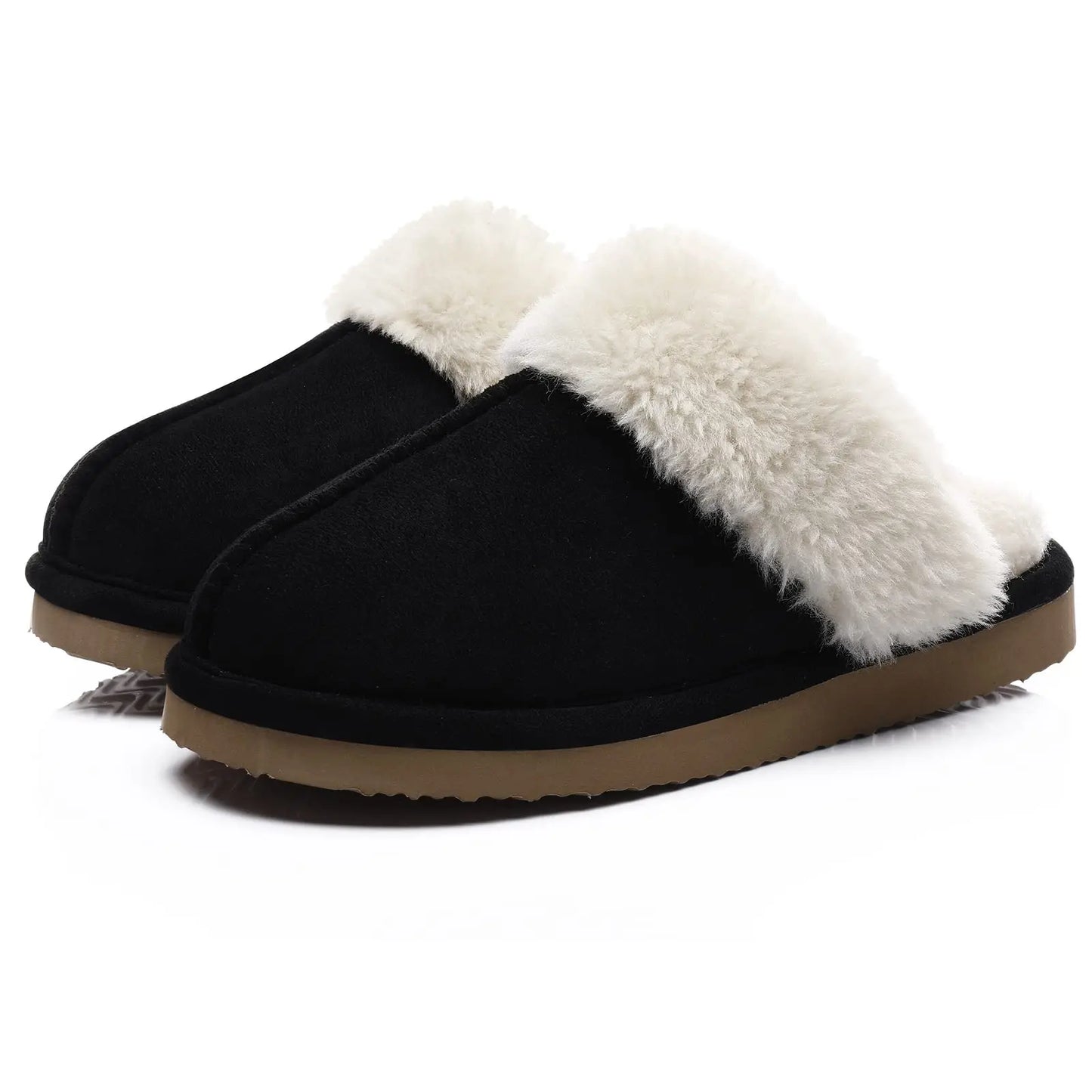 Bebealy New Womens Fuzzy Memory Foam Slippers Fluffy Winter House Shoes Indoor and Outdoor Non-slip Casual Furry Cotton Slippers