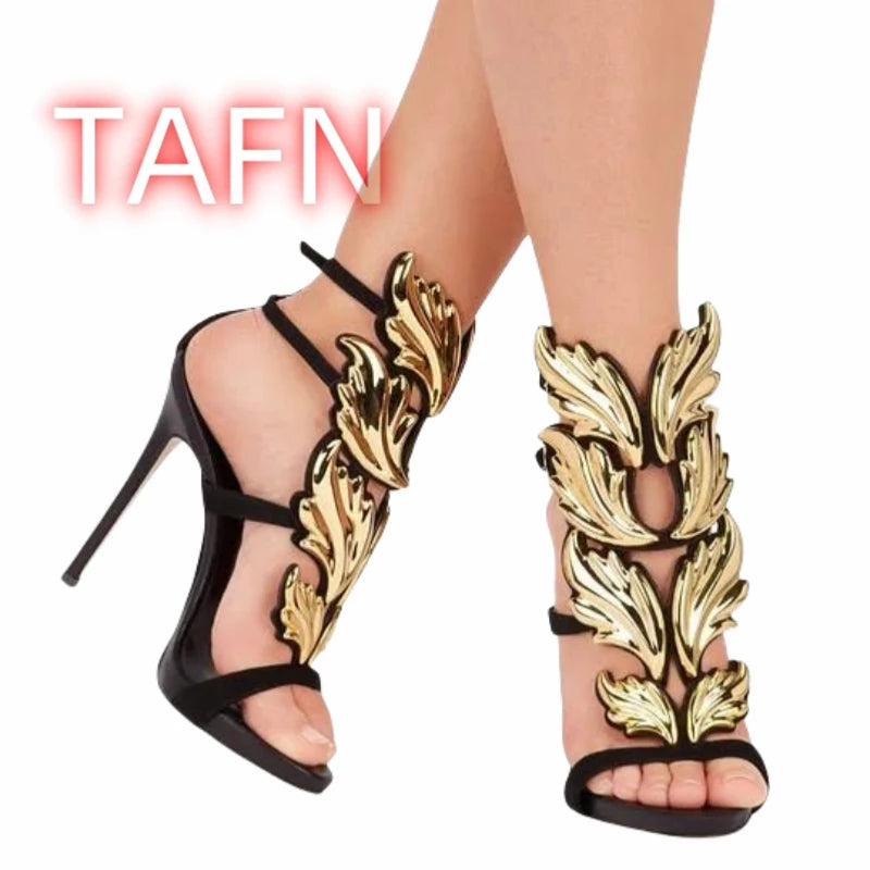 Women Gladiator Sandals Narrow Band Peep Toe Thin Heels Shoes Sexy Buckle Strap Ladies Shoes Runway Heels Sandalias De Mujer