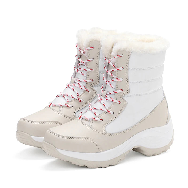 Snow Women Boots Plus Size Ladies Shoes Lace-Up Women Shoes Platform Warm Ankle Boots New Botas Mujer Women's Winter Footwear
