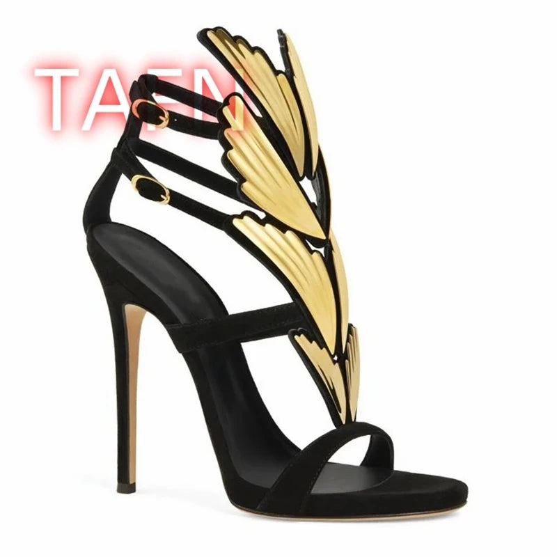 Women Gladiator Sandals Narrow Band Peep Toe Thin Heels Shoes Sexy Buckle Strap Ladies Shoes Runway Heels Sandalias De Mujer