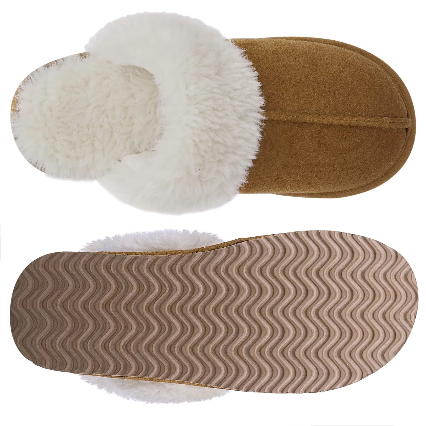 Bebealy New Womens Fuzzy Memory Foam Slippers Fluffy Winter House Shoes Indoor and Outdoor Non-slip Casual Furry Cotton Slippers
