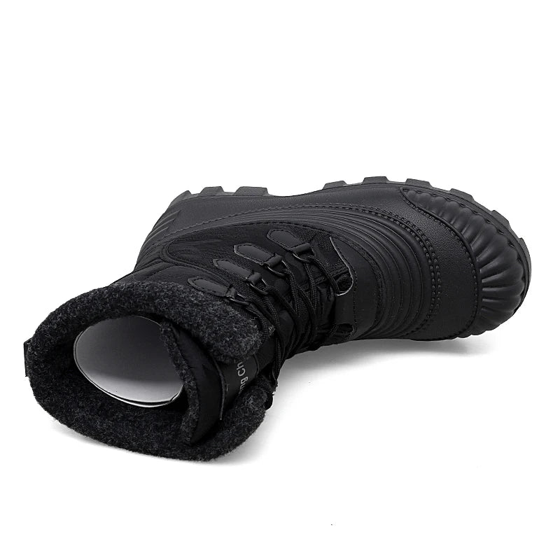 Men’s Heavy-Duty Winter Footwear, Labor Day Camping, Waterproof Faux Fur, Skiing Ready, Comfortable for Hiking