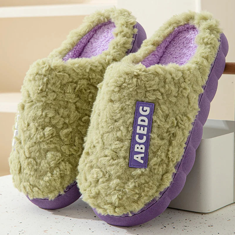Trend Winter Couple Indoor Non-slip For Men Women Flip Flops Warm Slippers Home Slides Casual bedroom Soft Comfort Shoes