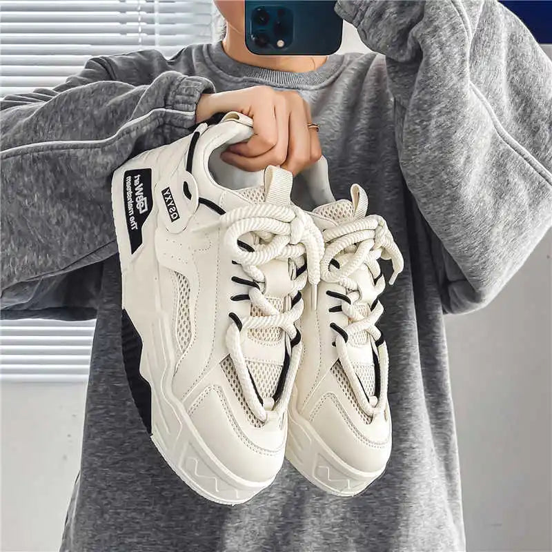 Lace-up Plateforme Sneakers Man Woven Men's Tennis Size 49 To 50 Shoes Men's Luxury Sports Skor Casuals Order Tenys