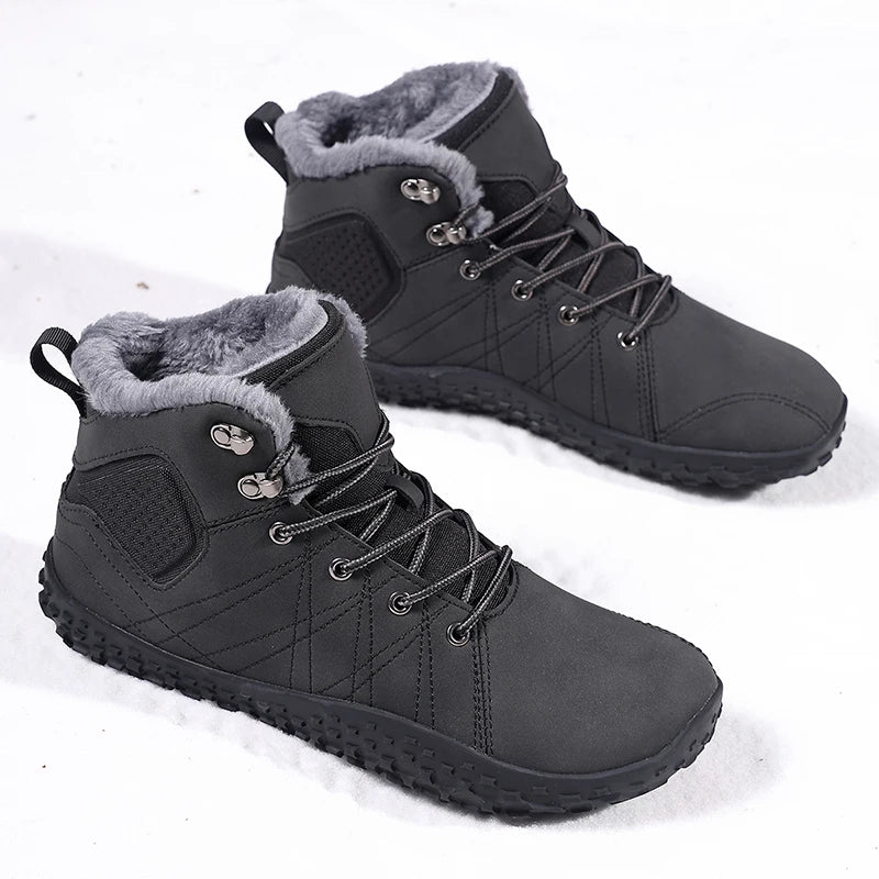 MAEDEF Men's Hiking Boots Winter Thermal Anti Slip Trekking Shoes Mountaineering Boots Warm Outdoor Adventure Hiking Footwear